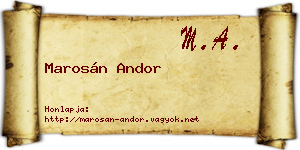 Marosán Andor névjegykártya
