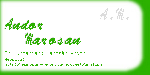 andor marosan business card