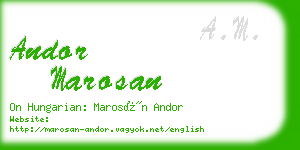 andor marosan business card